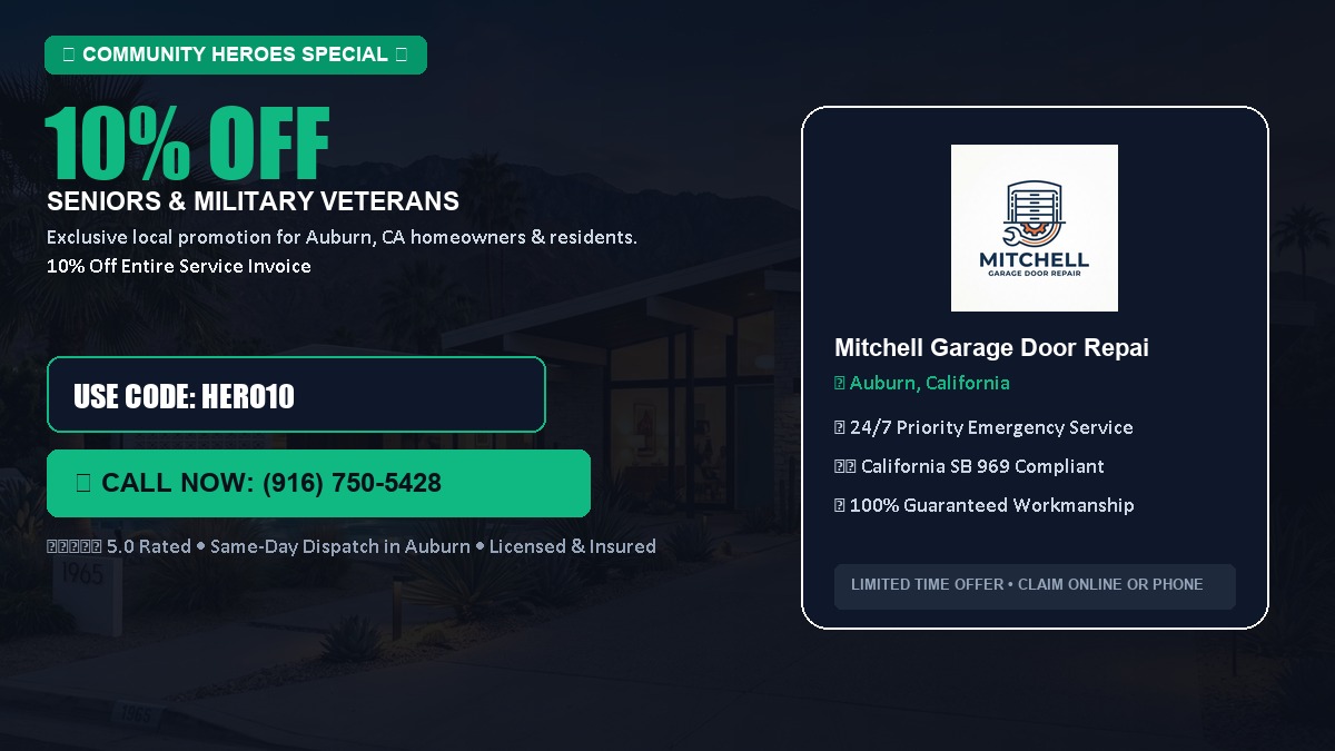 10% OFF Senior Citizens (65+) & Military / Veteran Community Discount in Auburn, CA